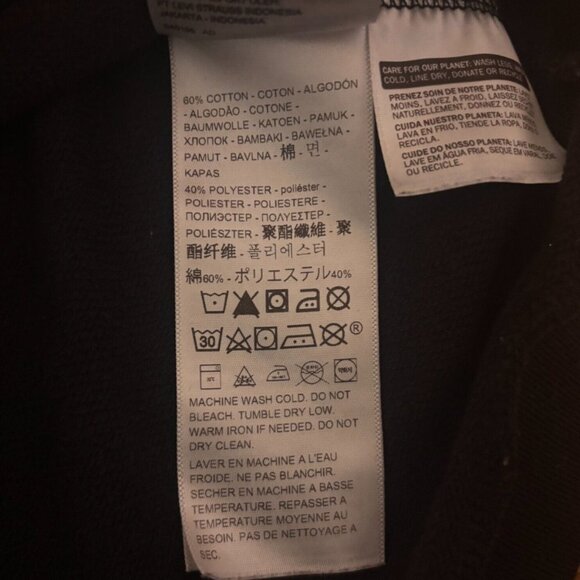 Vintage Levis Sweater Womens Small Black Cropped Logo Pullover Ladies Size M - Picture 5 of 8